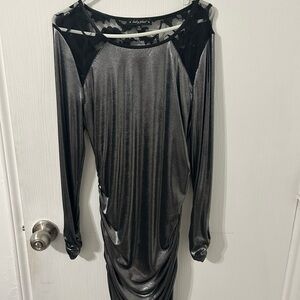 Baby Phat Shimmering Silver and Black Dress